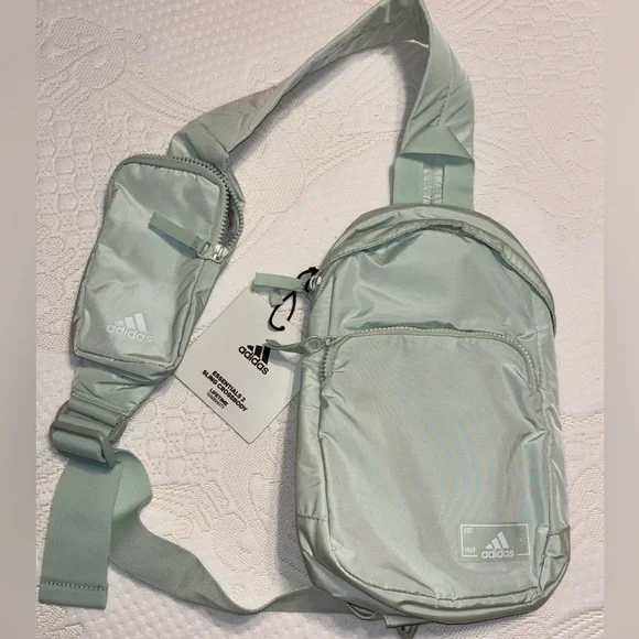 NWT Adidas Crossbody Sling bag/purse Linen Green - Picture 1 of 9